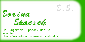 dorina spacsek business card